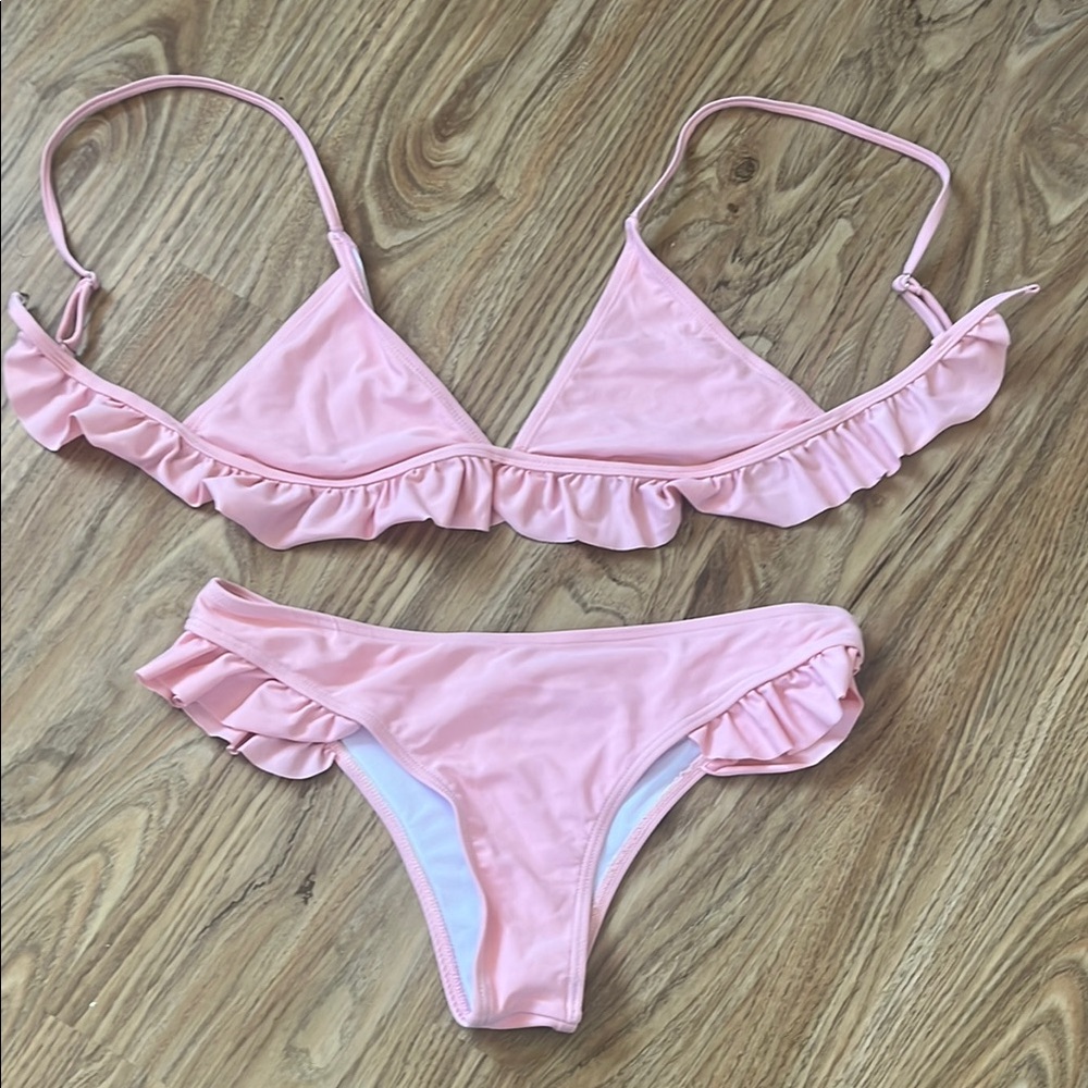 Pink Ruffle Bikini Set